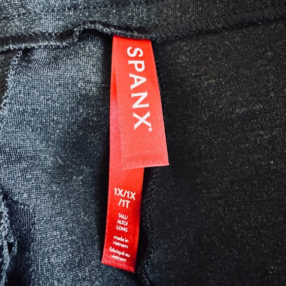 Spanx Sz 1XT Ponte Wide Leg Pant Trouser Gray Pull On Stretch Compression Comfy - Picture 12 of 15